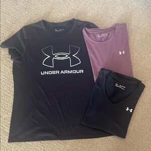 Under Armour Black and Purple T-Shirts Set (3 - XXL)